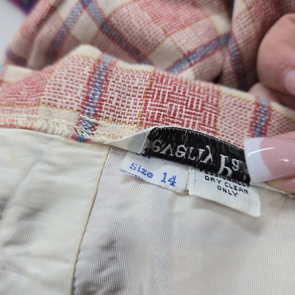 Vintage Beverly Paige Plaid Maxi Skirt Sz 14* Multicolor Union Made Preppy READ - Picture 8 of 13